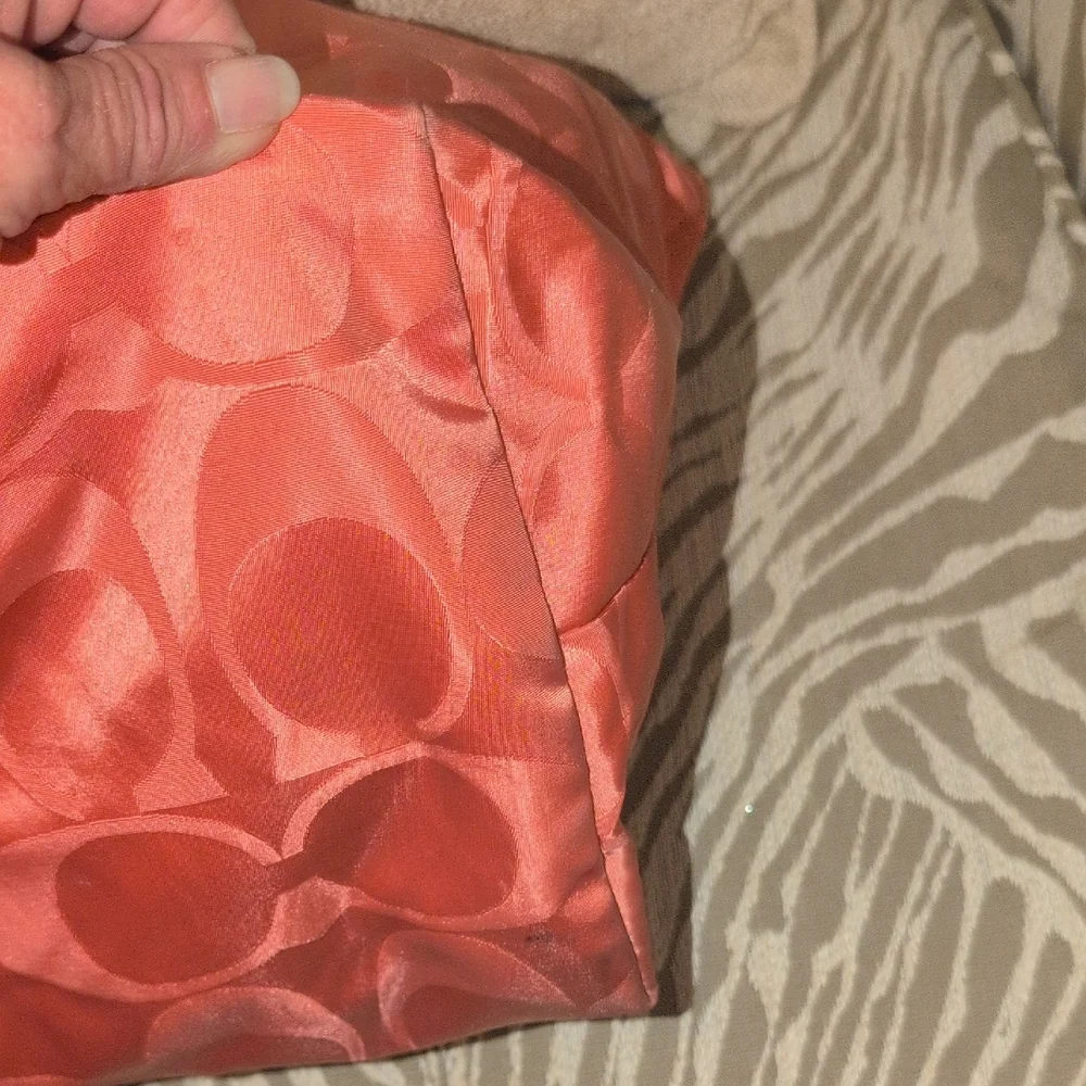 Coach Getaway Nylon Sig Packable Weekender Tote - Coral Pink - Picture 10 of 16